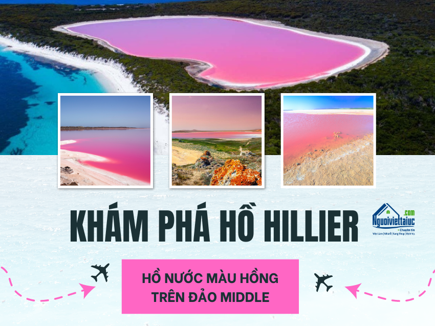 Khám phá hồ Hillier – hồ nước màu hồng trên đảo Middle