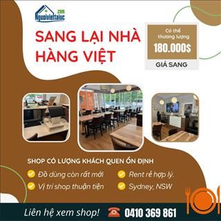 Sang lại nhà hàng kinh doanh ổn định vùng Sydney