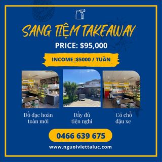 Tiệm takeaway income $5000 / tuần vùng Campbellfield cần sang