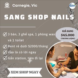 Sang shop nails rent rẻ, thu nhập ổn định vào là có lời ngay