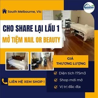 Cho share lại lầu 1 để mở tiệm nail hoặc beauty, vị trí đắc địa