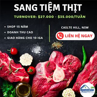Sang lại tiệm thịt doanh thu cao vùng Caslte Hill, NSW