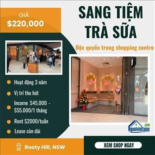 Sang lại tiệm trà sữa vùng Rooty Hill, rent chỉ $2000/tuần