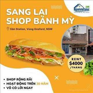Sang lại shop bánh mỳ hoạt động trên 30 năm vùng Gosford, NSW