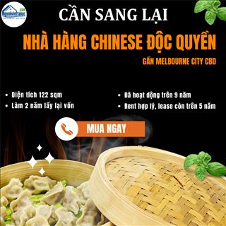 Sang nhà hàng độc quyền gần city CBD Melbourne, doanh thu cao