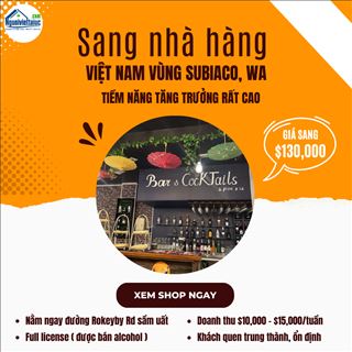 Sang nhượng nhà hàng Việt ngay trung tâm Subiaco, doanh thu tốt