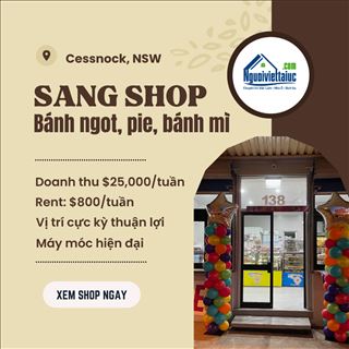 Sang shop bánh ngọt và bánh mì doanh thu rất tốt ở Cessnock, NSW