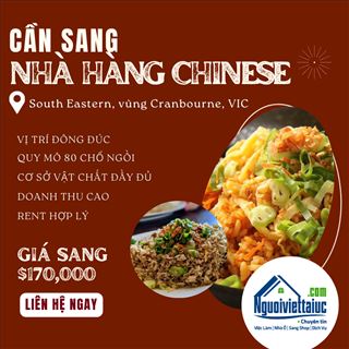 Sang lại nhà hàng Chinese bận rộn, lợi nhuận cao vùng Cranbourne