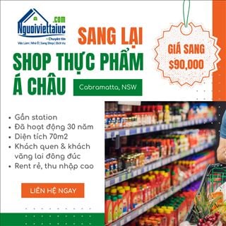 Sang lại tiệm thực phẩm Á Châu doanh thu tốt vùng Cabramatta