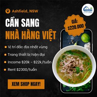 Sang nhà hàng Việt vị trí đẹp nhất vùng, lợi nhuận cao ở Ashfield