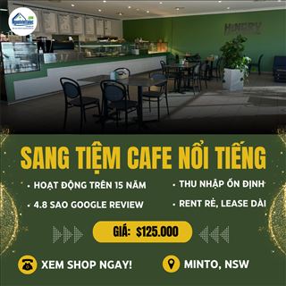 Sang lại tiệm cafe mới tân trang, thu nhập tốt vùng Minto, NSW