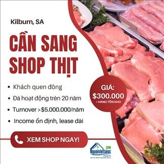 Cần sang lại tiệm thịt whole sale lợi nhuận cao vùng Kilburn SA