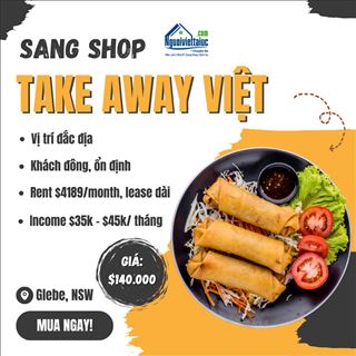 Sang shop take away đồ Việt income ổn định vùng Glebe, NSW