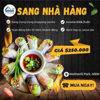 Sang lại nhà hàng doanh thu cao, trong shopping Wetherill Park
