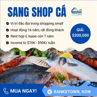 Sang shop cá đông khách, thu nhập cao trong shopping small Bankstown