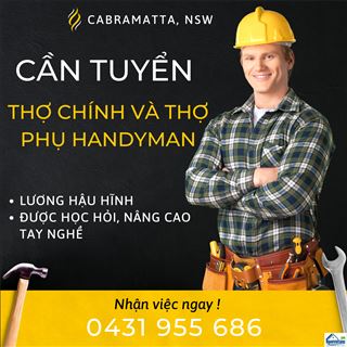 Cần nhiều thợ chính và thợ phụ Handyman, thợ lát gạch