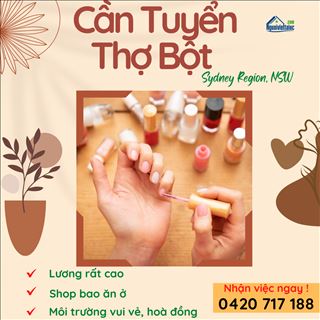 Shop nail cần tuyển thợ bột lương hấp dẫn 